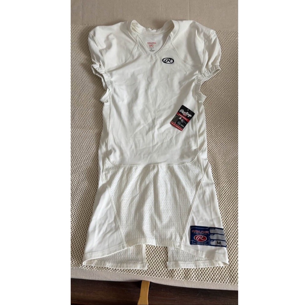 RAWLINGS Pro-Cut Football Jersey Men's Size M Stretchy White NWT - READ